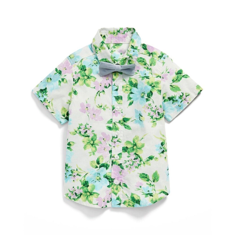 Printed Poplin Shirt & Bow-Tie Set for Toddler Boy 3T